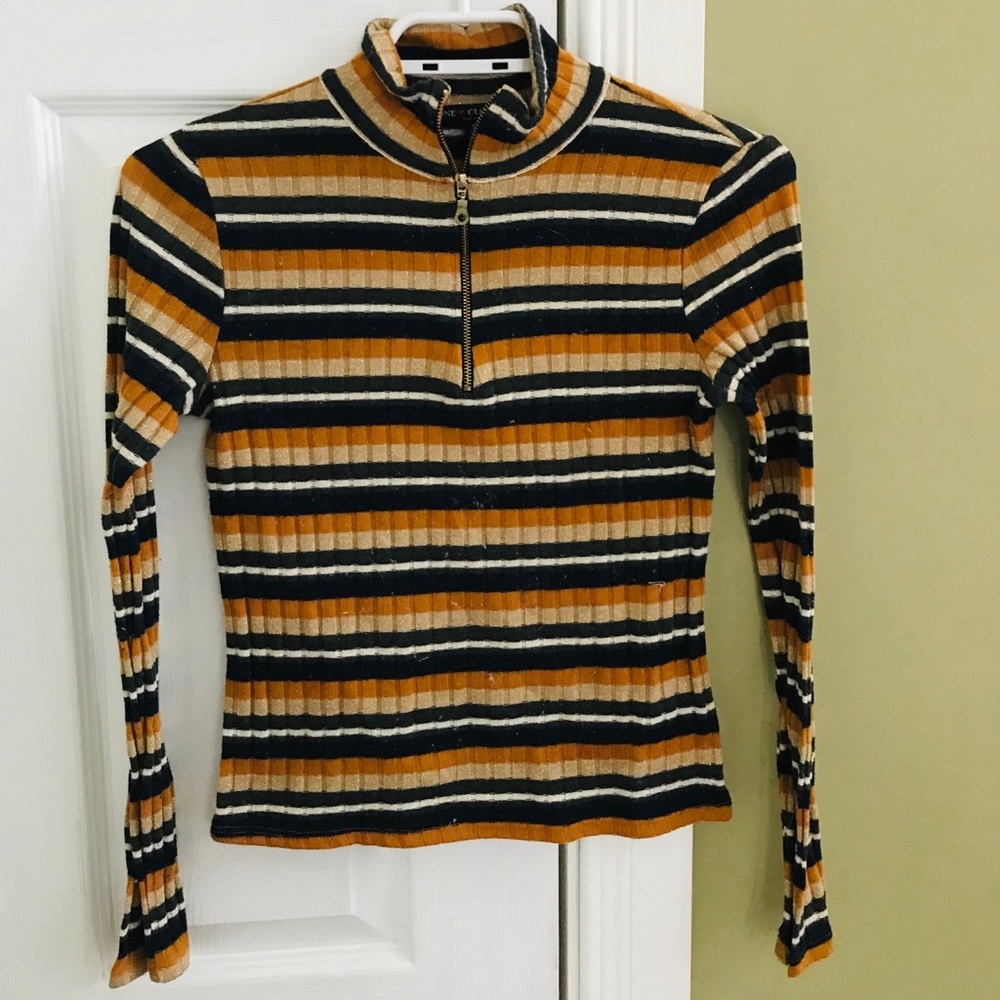 Striped Quarter Zip Longsleeve